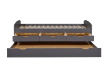 Funktionsbett >Lena< (BxHxT: 205x63x98 cm) in Grau aus Holz - 205x63x98 (BxHxT)