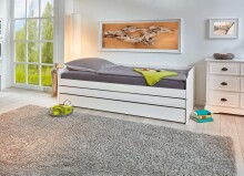 Funktionsbett >Lotar< (BxHxT: 97x65x209 cm) in Weiss - 97x65x209 (BxHxT)