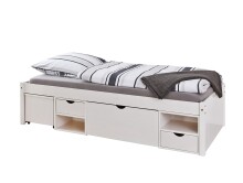 Funktionsbett >TILL< in Weiss aus Massivholz -...