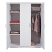 Kleiderschrank >Magnus< (BxHxT 140 x 190 x 55 cm) in Weiss - 140x190x55 (BxHxT)