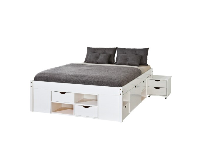 Funktionsbett >Till< (BxHxT 209 x 47,5 x 146 cm) in Weiss - 209x47,5x146 (BxHxT)
