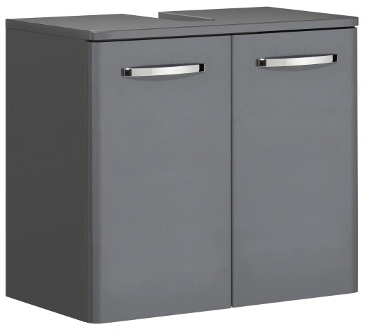 Waschbeckenunterschrank >Quickset 327< (BxHxT: 60x53x33 cm) Anthrazit Hochglanz