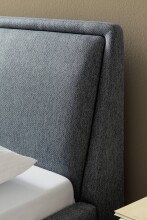 Polsterbett >Frieda< (LxB: 200x180 cm) in Ocean aus Stoff - 200x180cm (LxB)