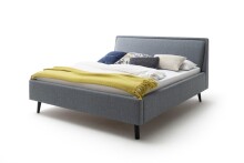 Polsterbett >Frieda< (LxB: 200x180 cm) in Ocean aus Stoff - 200x180cm (LxB)