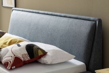 Polsterbett >Frieda< (LxB: 200x180 cm) in Ocean aus Stoff - 200x180cm (LxB)