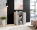 Kommode >Freida< (B/H/T 60 x 82 x 35 cm) in Beton / Weiß - 60x82x35cm (BxHxT)