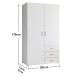 Kleiderschrank >Harry< ((BxHxT) 100x176x52 cm) in Weiß - 100x176x52cm (BxHxT)