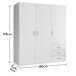 Kleiderschrank >Harry< ((BxHxT) 150x176x52 cm) in Weiß - 150x176x52cm (BxHxT)