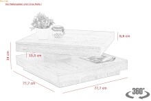 Couchtisch >BEN< in matt weiß aus Holzwerkstoff - 78x34x78cm (BxHxT)