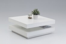 Couchtisch >BEN< in matt weiß aus Holzwerkstoff - 78x34x78cm (BxHxT)