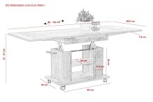 Couchtisch >JAKOB< in Artisan Eiche aus Holzwerkstoff - 142x61x60cm (BxHxT)