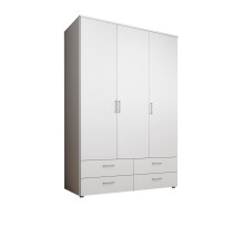 Kleiderschrank >Spazio< in Weiß - 137,8x198,6x48cm (BxHxT)