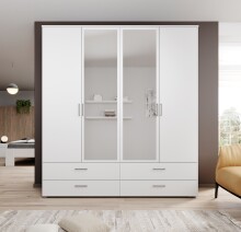 Kleiderschrank >Spazio< in Weiß -...