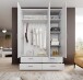 Kleiderschrank >Spazio< in Weiß - 137,8x198,6x48cm (BxHxT)