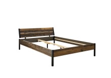 Bett >Marseille< in Old Style Dunkel - 146,4x73,4x215,6cm (BxHxT)