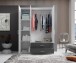 Kleiderschrank >Ivar< in Weiß Abs. Graphit - 125x190x51cm (BxHxT)