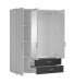 Kleiderschrank >Ivar< in Weiß Abs. Graphit - 125x190x51cm (BxHxT)
