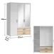 Kleiderschrank >Ivar< in Weiß Abs. Eiche Sonoma - 125x190x51cm (BxHxT)