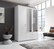 Kleiderschrank >Ivar< in Weiß - 125x190x51cm...