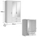 Kleiderschrank >Ivar< in Weiß - 125x190x51cm (BxHxT)