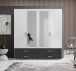 Kleiderschrank >Ivar< in Weiß Abs. Graphit - 180x190x51cm (BxHxT)