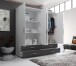 Kleiderschrank >Ivar< in Weiß Abs. Graphit - 180x190x51cm (BxHxT)