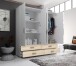Kleiderschrank >Ivar< in Weiß Abs. Eiche Sonoma - 180x190x51cm (BxHxT)