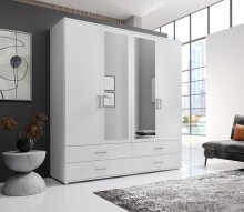 Kleiderschrank >Ivar< in Weiß - 180x190x51cm...