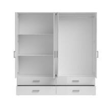 Kleiderschrank >Ivar< in Weiß - 180x190x51cm (BxHxT)