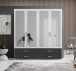 Kleiderschrank >Ivar< in Weiß Abs. Graphit - 180x190x51cm (BxHxT)