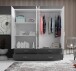 Kleiderschrank >Ivar< in Weiß Abs. Graphit - 180x190x51cm (BxHxT)