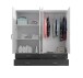 Kleiderschrank >Ivar< in Weiß Abs. Graphit - 180x190x51cm (BxHxT)