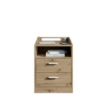 Nachtkommode >Lumo< in Artisan Eiche - 46x67x42cm (BxHxT)
