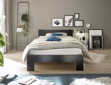 Bett >Cannes< in Schwarz - 125x71x204cm (BxHxT)