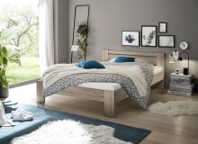 Bett >Cannes< in Eiche San Remo hell - 145x71x204cm...
