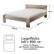 Bett >Cannes< in Eiche San Remo hell - 145x71x204cm (BxHxT)