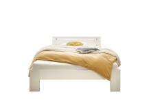 Bett >Brest< in Weiß HGL - 145x73x213cm (BxHxT)