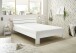 Bett >Brest< in Weiß HGL - 145x73x213cm (BxHxT)