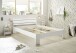 Bett >Brest< in Weiß HGL - 145x73x213cm (BxHxT)