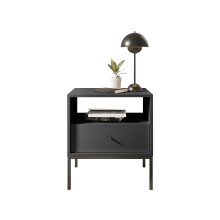 Nachtkommode >Ines< in Graphit - 53,6x56,2x39cm (BxHxT)