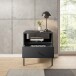 Nachtkommode >Ines< in Graphit - 53,6x56,2x39cm (BxHxT)