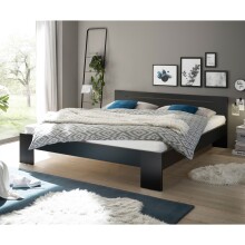 Bett >Cannes< in Schwarz - 185x71x204cm (BxHxT)