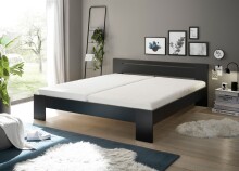 Bett >Cannes< in Schwarz - 185x71x204cm (BxHxT)