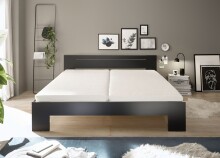 Bett >Cannes< in Schwarz - 185x71x204cm (BxHxT)