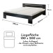 Bett >Cannes< in Schwarz - 185x71x204cm (BxHxT)