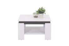 Couchtisch >TIM< in Weiß/Anthrazit aus Holzwerkstoff - 68x41x68cm (BxHxT)