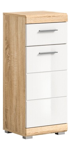 Hochschrank >Lambada< in sonoma eiche hell/weiß - 37x88x31cm (BxHxT)
