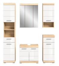 Badezimmer-Set >Lambada< in sonoma eiche hell/weiß - 164x191x34cm (BxHxT)