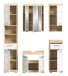 Badezimmer-Set >Lambada< in sonoma eiche hell/weiß - 164x191x34cm (BxHxT)