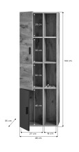 Midischrank >Grado< in nox oak - 48x144x35cm (BxHxT)